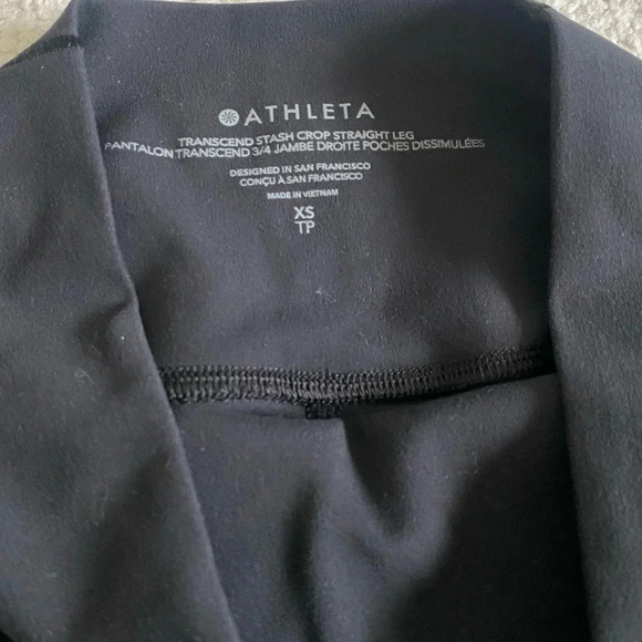 Athleta Transcend High Rise Straight Crop Leggings with Pockets in Black XS - Picture 5 of 10